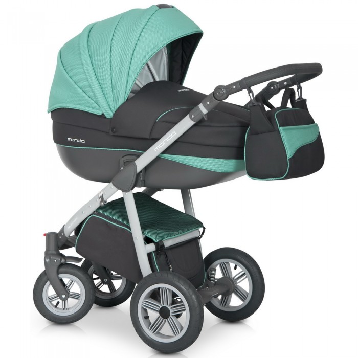 Детская универсальная коляска Riko Mondo Grey Line 3 в 1 - malachit